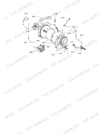 Схема №1 AWOA81200 с изображением Резервуар для стиралки Whirlpool 482000014516