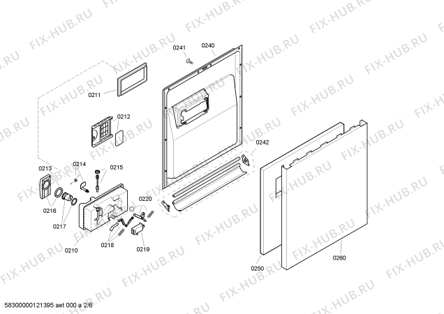 Взрыв-схема посудомоечной машины Bosch SGU55E48SK - Схема узла 02