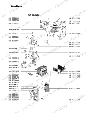 Взрыв-схема микроволновой печи Moulinex AY5622(0) - Схема узла XP002040.9P2