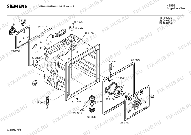 Взрыв-схема плиты (духовки) Siemens HB90454GB - Схема узла 04