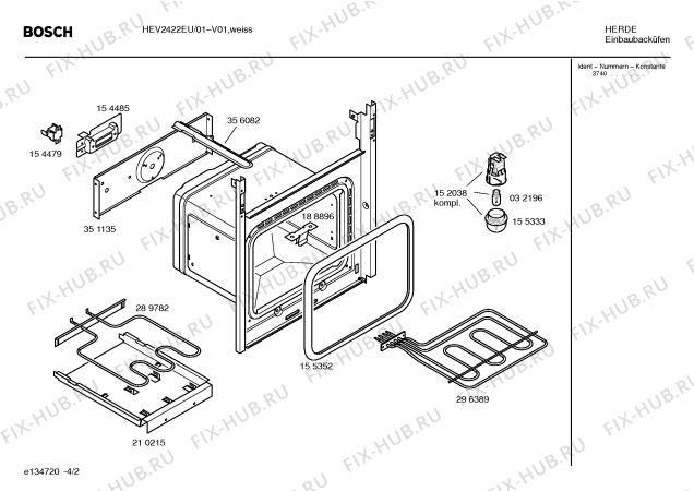 Взрыв-схема плиты (духовки) Bosch HEV2422EU - Схема узла 02