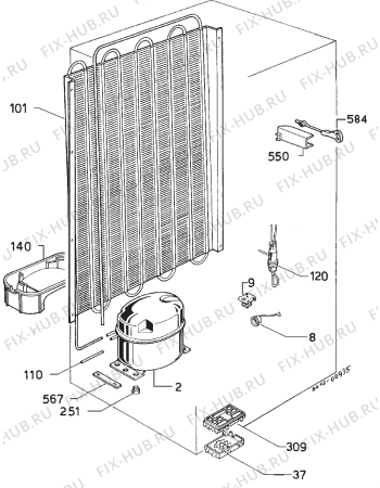 Взрыв-схема холодильника Zanussi ZI6240 - Схема узла Refrigerator cooling system