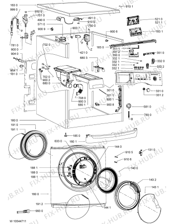 Схема №1 Excellence 2471 с изображением Блок управления для стиральной машины Whirlpool 481010522156