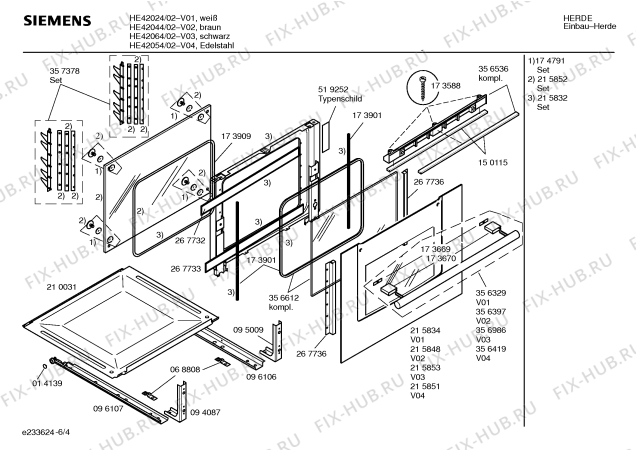 Схема №1 HE42024 с изображением Инструкция по эксплуатации для духового шкафа Siemens 00528282