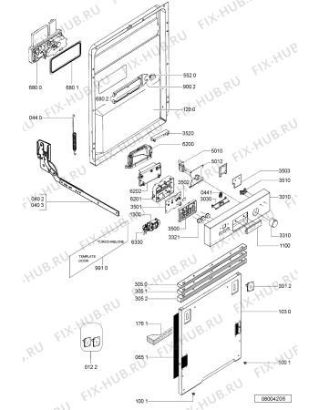 Схема №1 ADG 4550 NB с изображением Панель для электропосудомоечной машины Whirlpool 481290508863