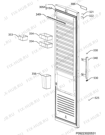 Взрыв-схема холодильника Electrolux EUE2664MFX - Схема узла Door