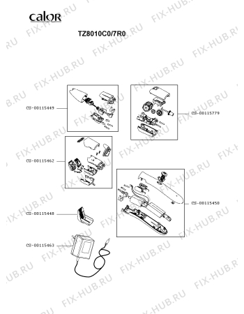Схема №1 TZ8010C0/7R0 с изображением Корпусная деталь для электробритвы Calor CS-00115450