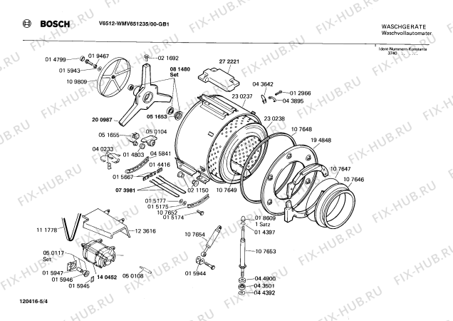 Взрыв-схема стиральной машины Bosch WMV651235 V6512 - Схема узла 04