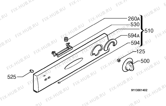 Взрыв-схема посудомоечной машины Rosenlew RW614TE - Схема узла Command panel 037