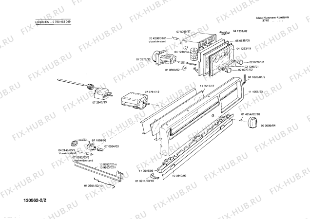 Взрыв-схема плиты (духовки) Bosch 0750452049 EB600EK - Схема узла 02