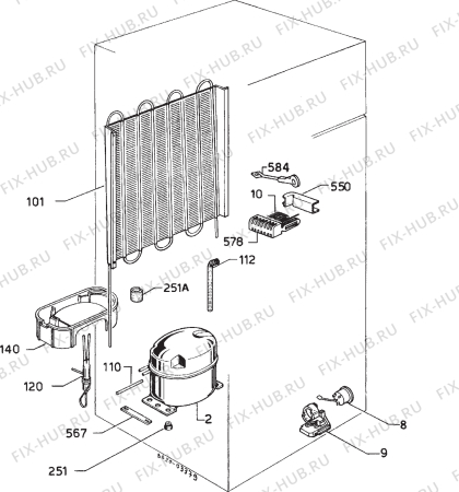 Взрыв-схема холодильника Corbero FC260I - Схема узла Cooling system 017