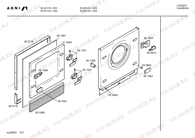 Схема №1 XLE21 с изображением Панель для стиральной машины Bosch 00209088