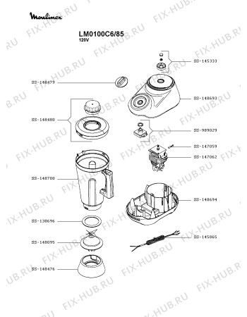 Схема №1 LM0100C6/85 с изображением Чаша для блендера (миксера) Moulinex SS-148700