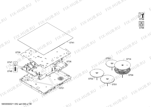 Взрыв-схема плиты (духовки) Siemens HL9S7W540 - Схема узла 07