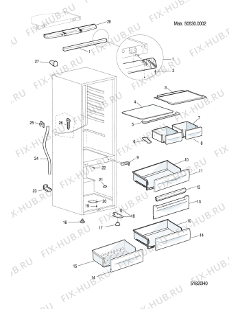 Схема №1 RFA52T (F040211) с изображением Дверь для холодильника Indesit C00142564