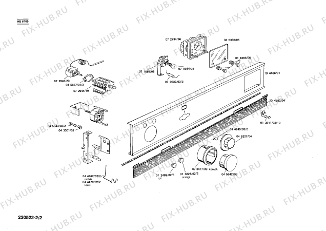 Взрыв-схема плиты (духовки) Siemens HB6105 - Схема узла 02