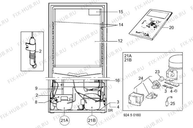 Взрыв-схема холодильника Electrolux ER3396B - Схема узла C10 Cold, users manual