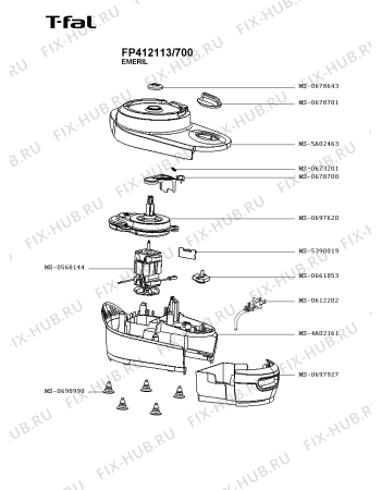 Схема №1 FP412111/700 с изображением Моторчик для кухонного измельчителя Seb MS-0568144