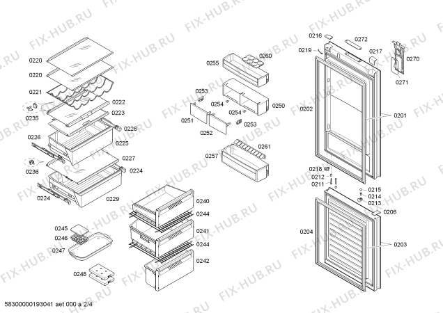 Схема №2 KG36NSB31 с изображением Модуль для холодильника Siemens 00754434