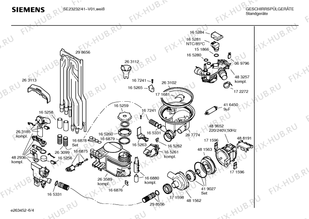 Схема №1 SE33234SK с изображением Передняя панель для посудомойки Siemens 00360230