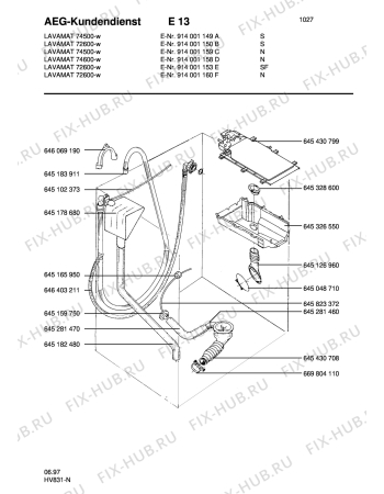 Взрыв-схема стиральной машины Aeg LAV74500-W S - Схема узла Water equipment