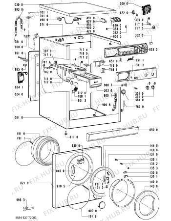 Схема №1 WAS 1200 с изображением Декоративная панель для стиральной машины Whirlpool 481245212052