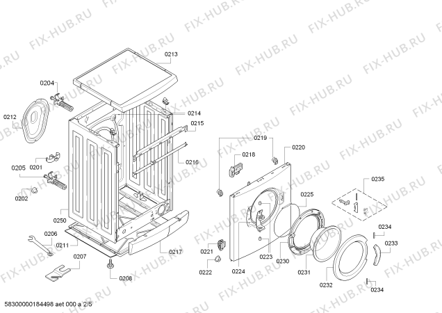 Схема №2 WAE22464AU Maxx с изображением Панель управления для стиральной машины Bosch 00753891