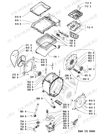 Схема №1 EV 725 с изображением Декоративная панель для стиралки Whirlpool 481245210842