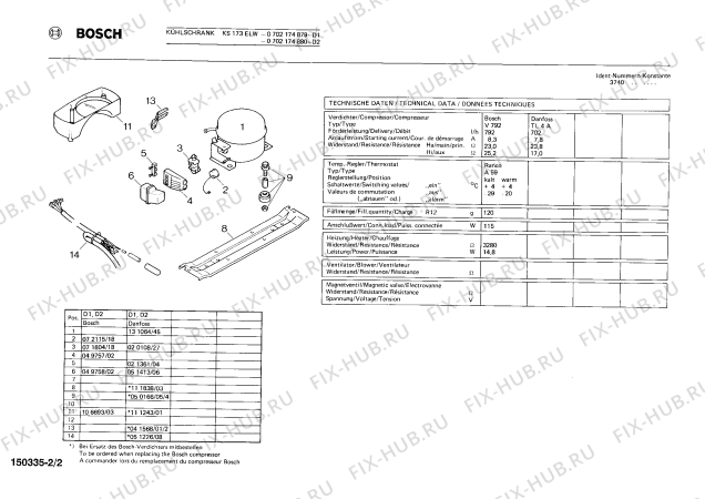 Схема №1 0702174882 KS170 с изображением Уплотнитель двери для холодильника Bosch 00194967