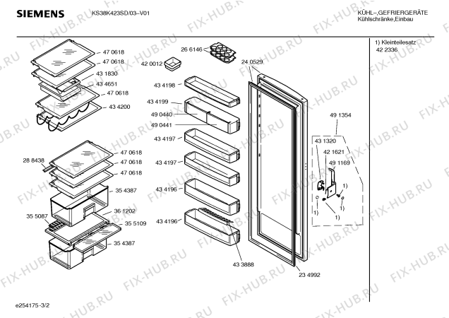 Схема №1 KS38K423SD с изображением Панель управления Siemens 00433890