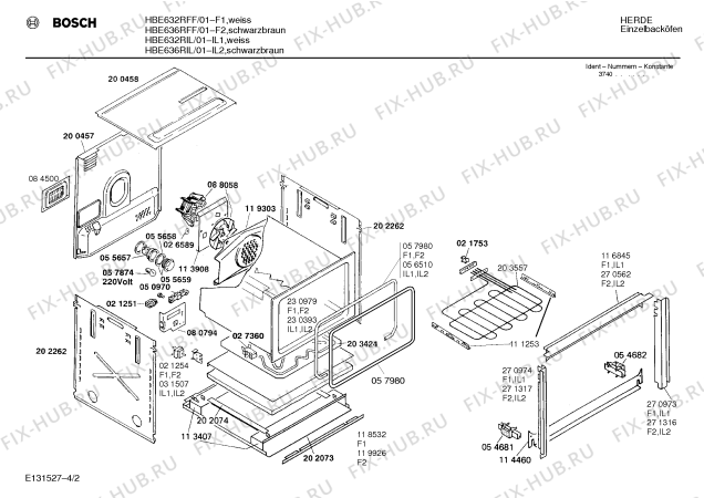 Схема №1 HB322416 HB3224 с изображением Планка для плиты (духовки) Bosch 00271316