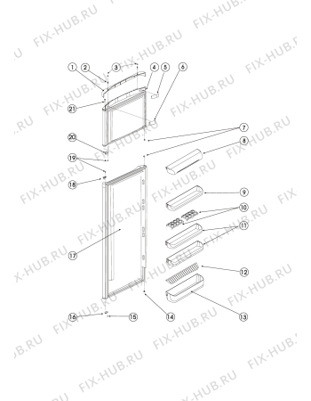 Взрыв-схема холодильника Hotpoint-Ariston RMT1185NF (F048641) - Схема узла