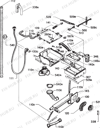 Взрыв-схема стиральной машины Electrolux WH3900SWS - Схема узла Hydraulic System 272