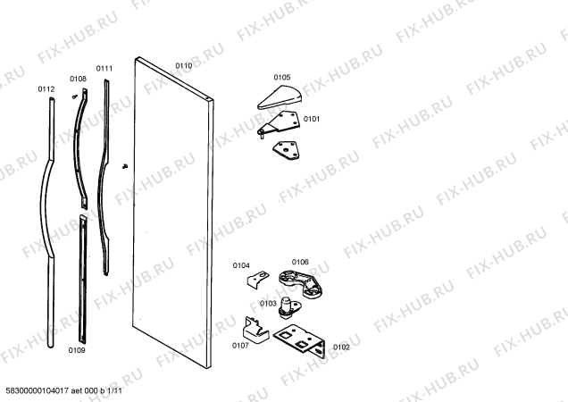 Схема №2 KGU66920 с изображением Ручка двери для холодильника Bosch 00235473