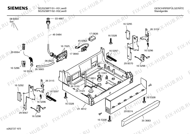 Взрыв-схема посудомоечной машины Siemens SE25238FF - Схема узла 05