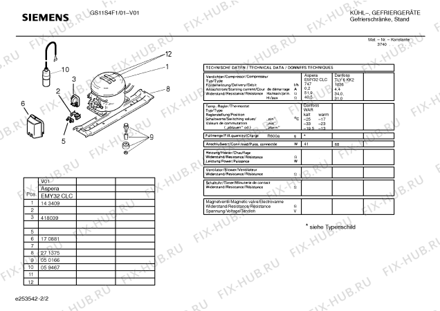 Взрыв-схема холодильника Siemens GS11S4F1 - Схема узла 02