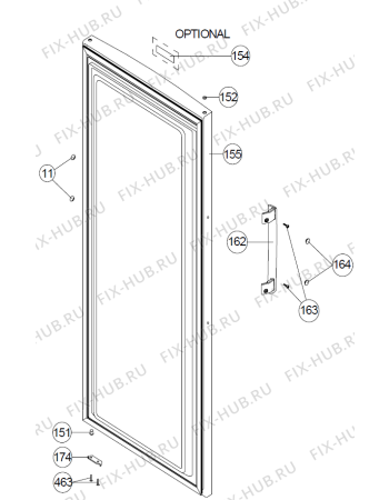 Схема №1 FN6161IW (419328, ZOS23664) с изображением Ручка двери для холодильника Gorenje 408902