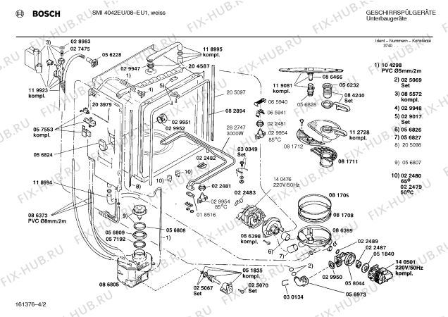 Схема №1 SMI4042EU с изображением Панель для посудомоечной машины Bosch 00278072