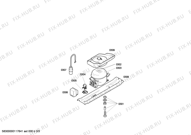 Взрыв-схема холодильника Siemens KI38LA40NE - Схема узла 03