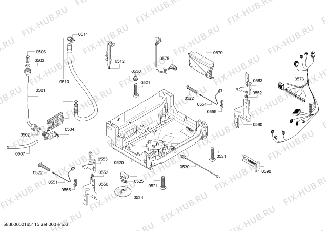 Схема №1 S41D30N1EU с изображением Панель управления для электропосудомоечной машины Bosch 00742281