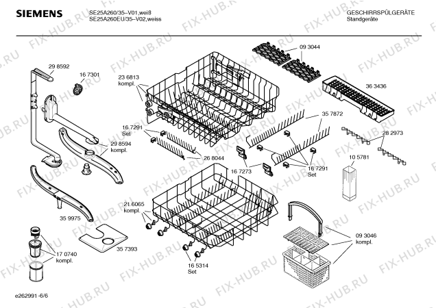 Взрыв-схема посудомоечной машины Siemens SE25A260EU Star Collection - Схема узла 06