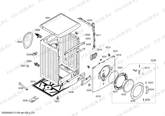 Схема №1 WAE12060SG с изображением Панель управления для стиральной машины Bosch 00661808