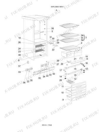 Схема №2 RF310 - 1703A с изображением Дверца для холодильной камеры Whirlpool 482000016971