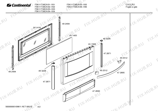 Взрыв-схема плиты (духовки) Continental FSK11T30EA ASTRA II BEGE (LC-10) - Схема узла 02