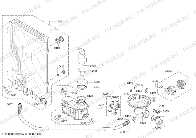 Взрыв-схема посудомоечной машины Bosch SMS58M32GB, tp3 - Схема узла 04