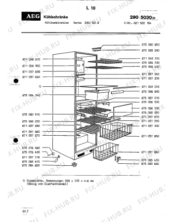 Взрыв-схема холодильника Aeg SANTO 200 160 W - Схема узла Section1