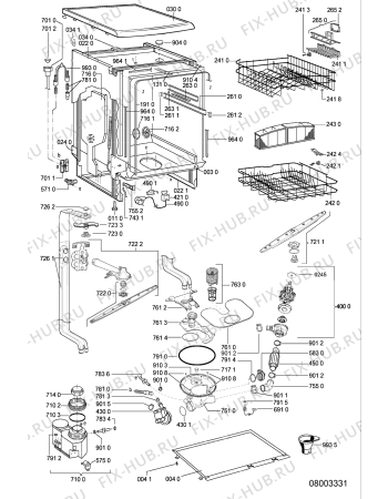 Взрыв-схема посудомоечной машины POLAR Z 705 - Схема узла
