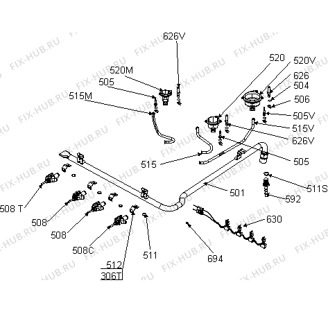 Схема №1 G209-3B (241271, 154B.12) с изображением Шланг для электропечи Gorenje 261944