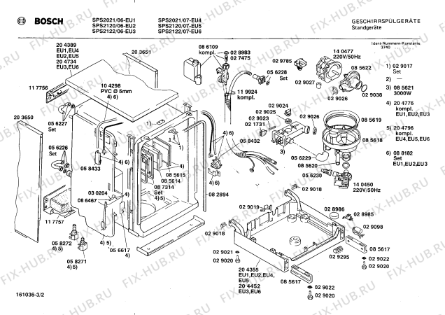 Схема №1 CG37200 с изображением Ванна для электропосудомоечной машины Bosch 00203653