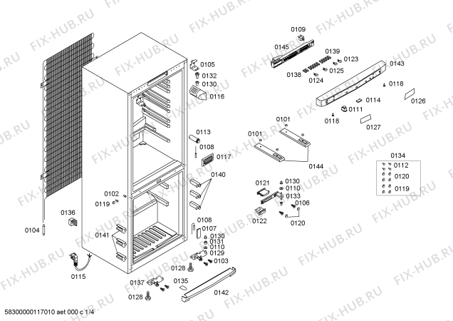 Схема №1 P1KCL4006D с изображением Панель управления для холодильной камеры Bosch 00471577